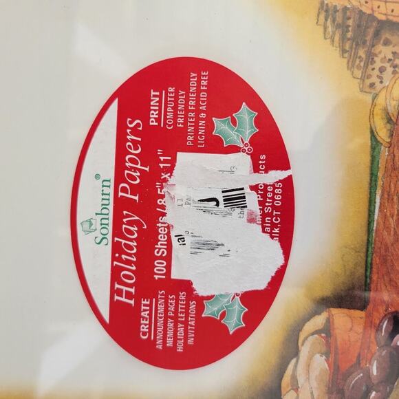 Sonburn Computer Print Paper 100 Sheets Christmas Bourder 8.5x11 - Picture 2 of 5